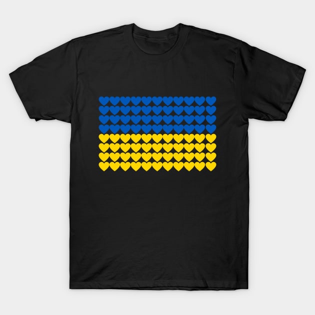 Ukrainian Flag of Hearts T-Shirt by MindBoggling